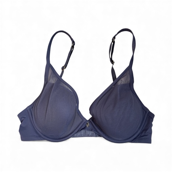 ThirdLove Classic Uplift Plunge Blue Lace Overlay Bra - Size 32C 1/2 - Picture 3 of 5